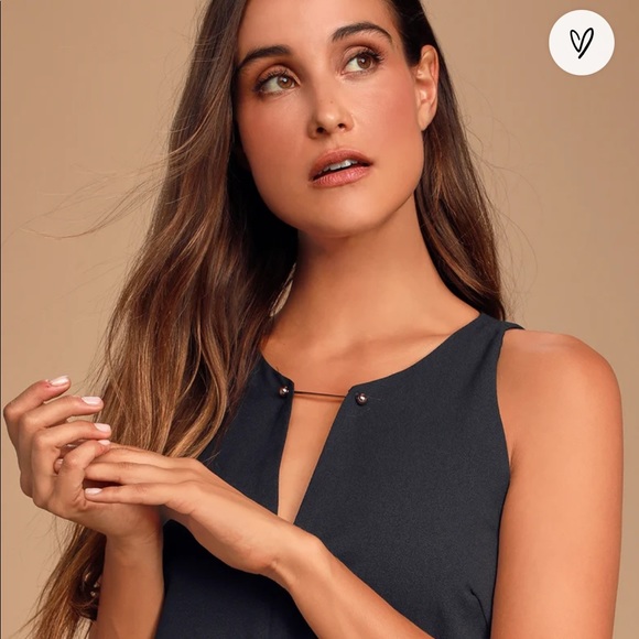 NWT Lulus Near or Bar Black Shift Dress Size Medium - Picture 3 of 9